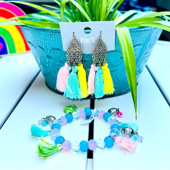 Tassel Earrings And Bracelet Bundle